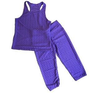 Purple Shirt & Pants Active Workout Set L/XL
